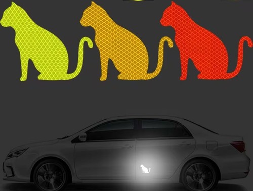 Cat reflective vinyl decal - reflective,