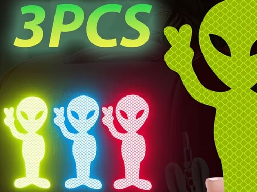 Alien reflective vinyl decal - reflective,